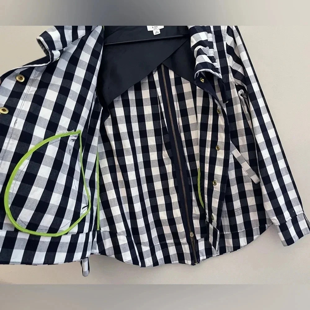 Crown & Ivy plaid jacket petite small preppy classic light academia gingham - Picture 4 of 5
